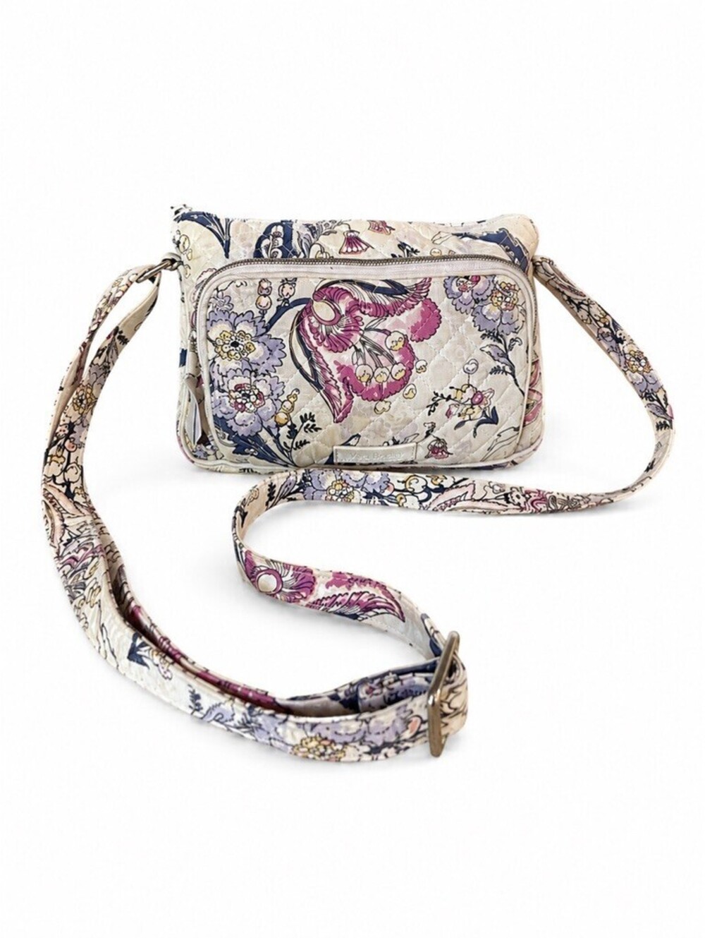 Vera Bradley Hummingbird Park Quilted Crossbody Bag Cottage Floral Organizer